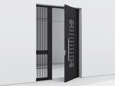 Aluminium door 192 3D model