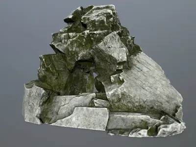 skull cave Low-poly 3D model 34