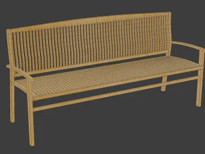 Wooden Garden Bench Free 3D model