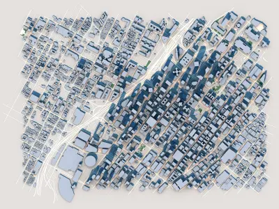 Wilshire Grand Center US Bank Tower Los Angeles USA 3D model