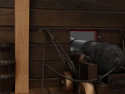 Cannon position vassel 3D model