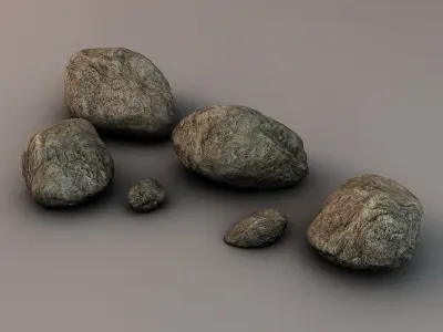 Detailed rocks collection Low-poly 3D model