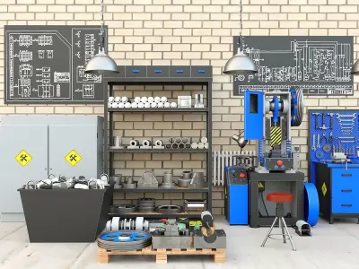 K2116 mechanical press - Collection for industrial interior two 3D model