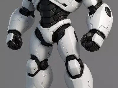 Futuristic Combat Mech Armored Sci-Fi Robot Warrior  3D Model 3D model