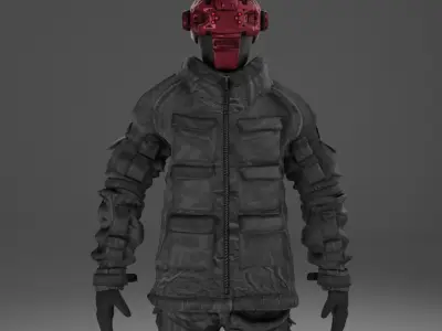 Scifi Character - Cyberpunk Mercenary 3D model