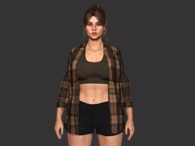 AAA 3D REALISTIC CHARACTER - FEMALE SURVIVOR or MODERN EXPLORER Low-poly 3D model