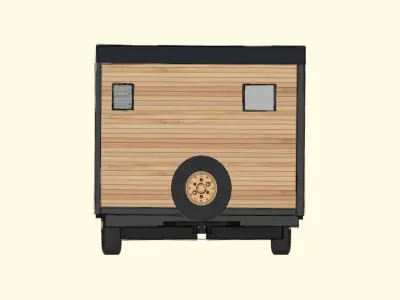 legend mobile house on wheels Free low-poly 3D model
