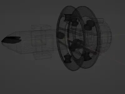 The concept of the spaceship of the future 3D model