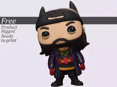 Chibi Street Hero Pop-Inspired Poseable 3D Model Free 3D print model