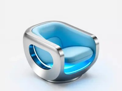 Futuristic Glowing Armchair Low-poly 3D model