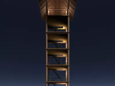 Tropical tower 26A05 3D model