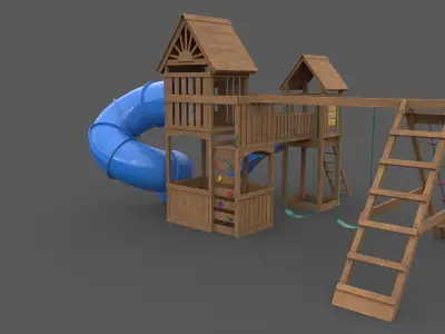 PBR Playground Jungle Gym 13 Low-poly 3D model