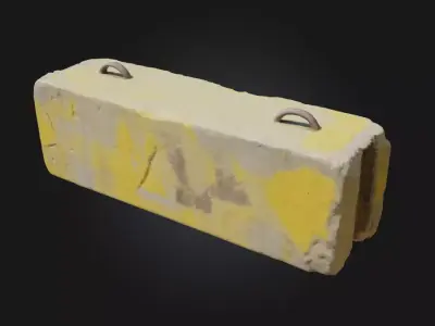 Concrete Barrier Block  Rugged Urban Protection 3D model