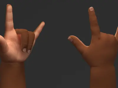  Baby Hands Rigged Collection for Maya 