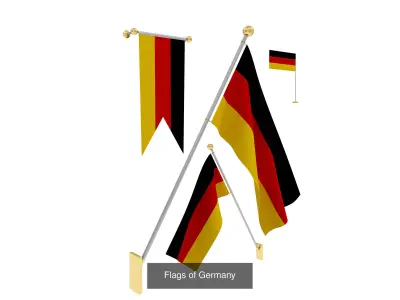 G7 Summit Country Flags 3D Model Pack