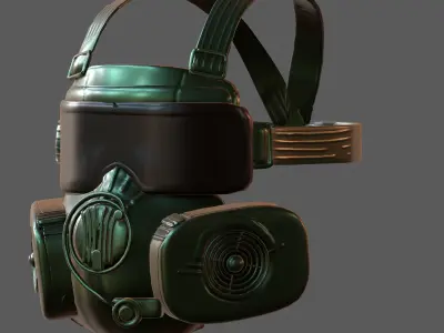 Gas mask helmet 3d model scifi Low-poly  Low-poly 3D model 370