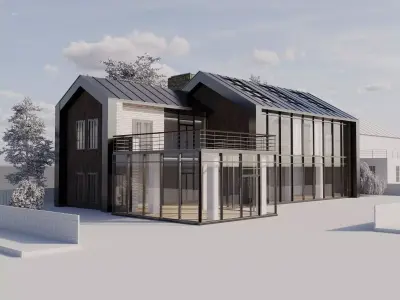 Modern Scandinavian house 3D model purchase