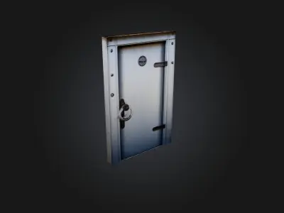 steel door  Low-poly 3D model