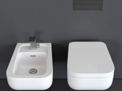 Ceramica Flaminia Como Wall-Hung WC Low-poly 3D model