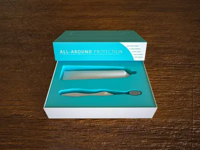 Brand packaging design Toothbrush Toothpaste 3D model