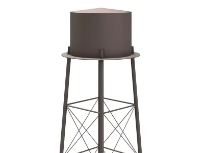 Steel Water Tower Free 3D model