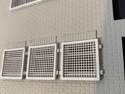 WINDOW SECURITY GRILLES 7MM SCALE O GAUGE MODEL RAILWAY 3D print model