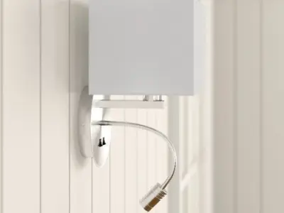 Brushed chrome Jamelia 2-Light Armed Sconce Free 3D model