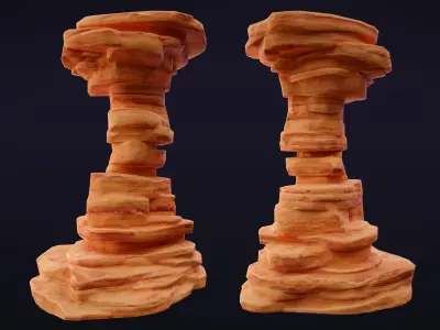 Stylized Rock Desert collection 15 Low-poly 3D model Low-poly 3D model