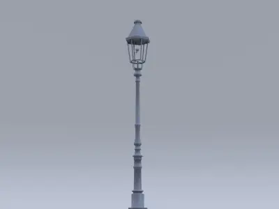 Historical gas lantern Low-poly 3D model