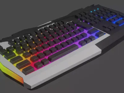 Gaming Keyboard Low-poly 3D model