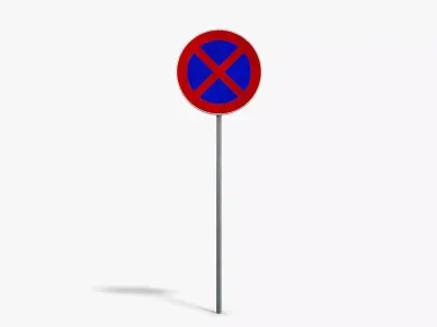No Stopping Sign Low-poly 3D model