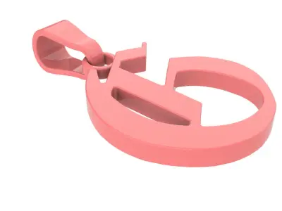 Gothic G letter pendant 3D print model