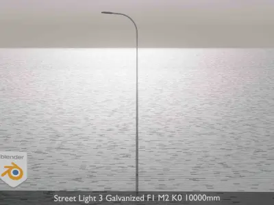 Street Light 3 Galvanized F1 M2 K0 10000 mm  Low-poly 3D model