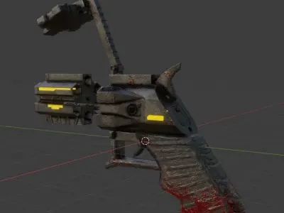 Sci-fi Revolver Low-poly 3D model