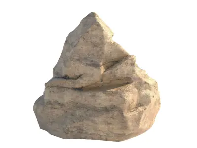 Sandstone rock cliff Low-poly 3D model