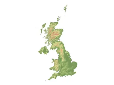 United Kingdom Terrain 3D Map 3D model