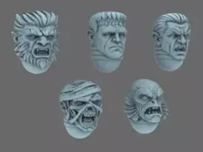 Pumpkin Lords V10K Monster Squad Heads 3D print model