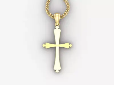 Light Gold 18K Cross Pendant 1CP022 3D print model