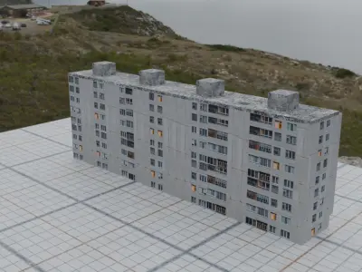 Russian panel house Low-poly 3D model