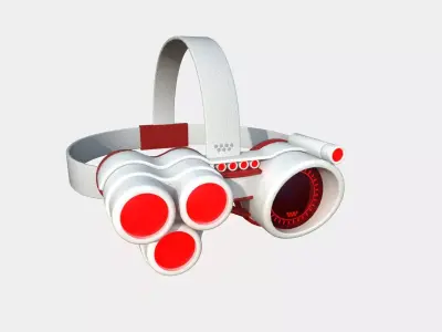SciFi Glasses J06 White Red - Character Design Fashion Low-poly 3D model