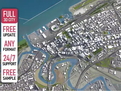 Cleveland - 3D City Model Low-poly 3D model