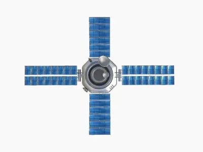 Satellite H08 Aluminum - SciFi Space Design Low-poly 3D model