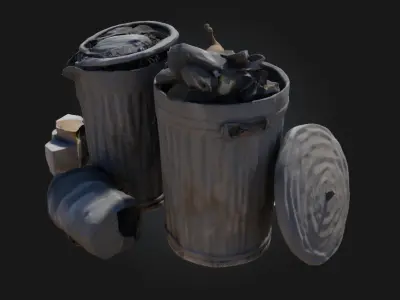 Garbage Overflow  Chaos in the Urban Corners 3D model