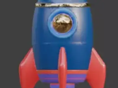 Stylized 3D Cartoon Fireworks Rocket Low-poly 3D model