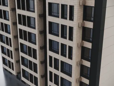 Modern Residential Building 018 3D model