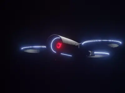 Snowflake drone sci-fi 3D model