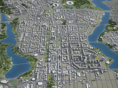 Donetsk  Low-poly 3D model