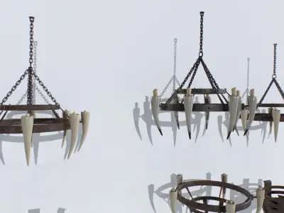 Dungeon and Castle Light Sources unreal asset Low-poly 3D model