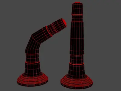 Traffic Barrier Low-poly 3D model 3