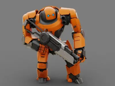 Doom Fighter Rigged character 3D model